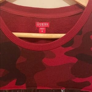 GUESS Maroon Knit Crewneck Sweater